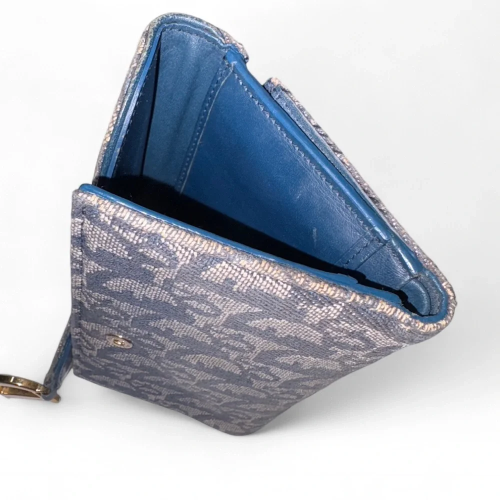 Christian Dior — Lotus Trifold Saddle Wallet in blue Dior Oblique jacquard✨ #519